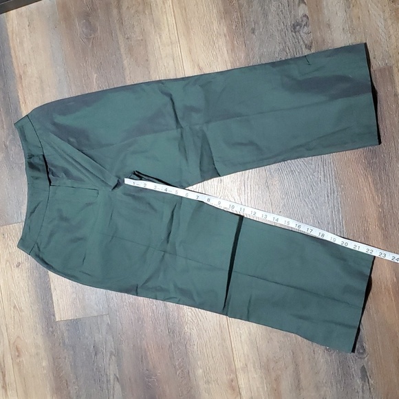Rene Lezard irredisent green crop silk blend pants - Picture 1 of 7